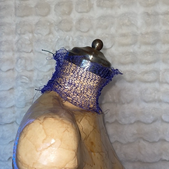 HANDCRAFTED Purple Mesh Choker Necklace NWT - Picture 5 of 12